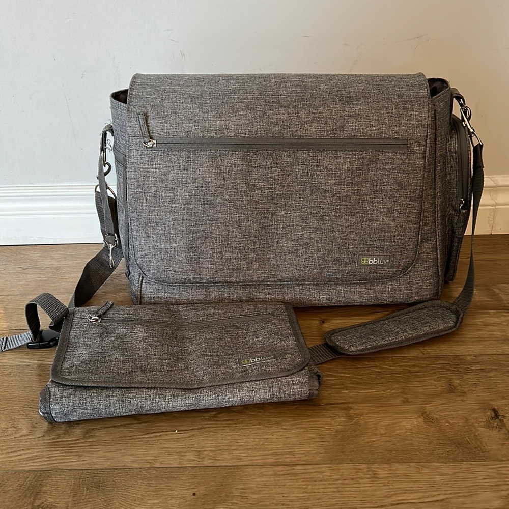 Like New bbluv Grey Diaper Bag